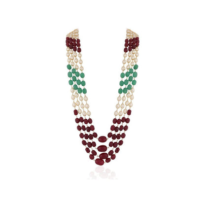RIANA JEWELLERY Multicolour Semiprecious Jade Stone Beads Necklace For Women