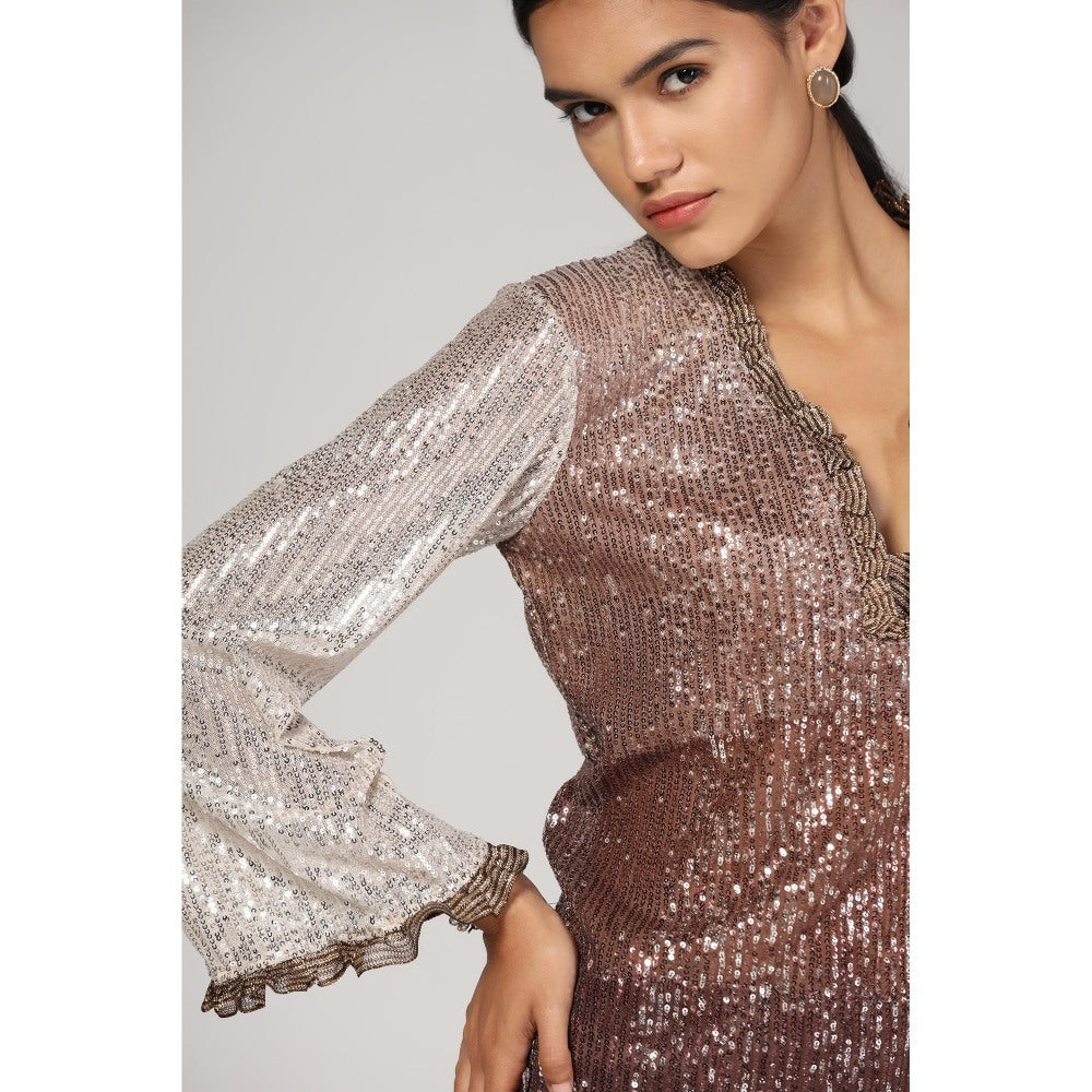 RINA DHAKA Women'S Shaded Sequin Co-Ord (Set of 2)