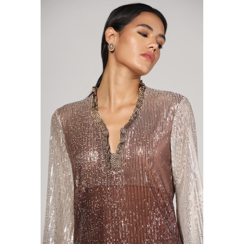 RINA DHAKA Women'S Shaded Sequin Co-Ord (Set of 2)
