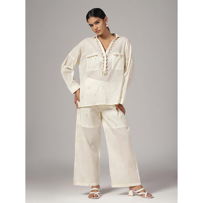 RINA DHAKA Women'S Cream Embellished Co-Ord (Set of 2)
