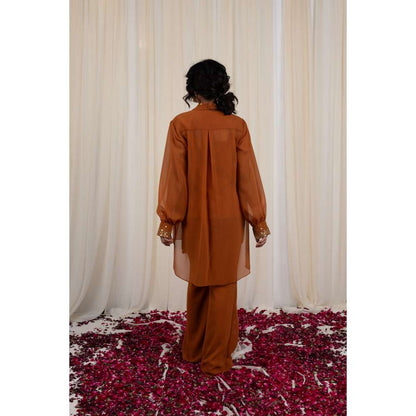 RIRASA Mustard Embroidered Co-Ord (Set of 3)