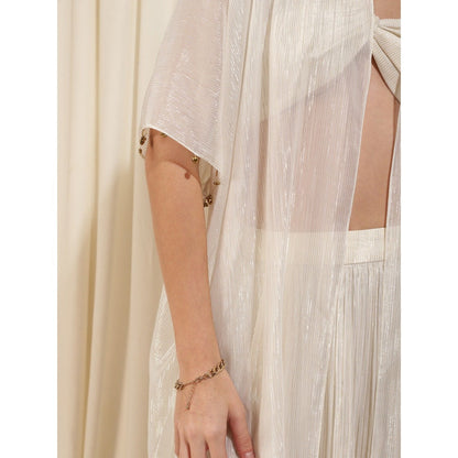 RIRASA Ivory Ruched Co-Ord (Set of 3)