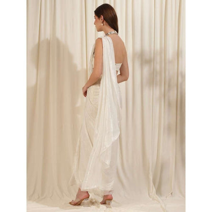 RIRASA Ivory Top with Attached Draped Skirt (Set of 2)