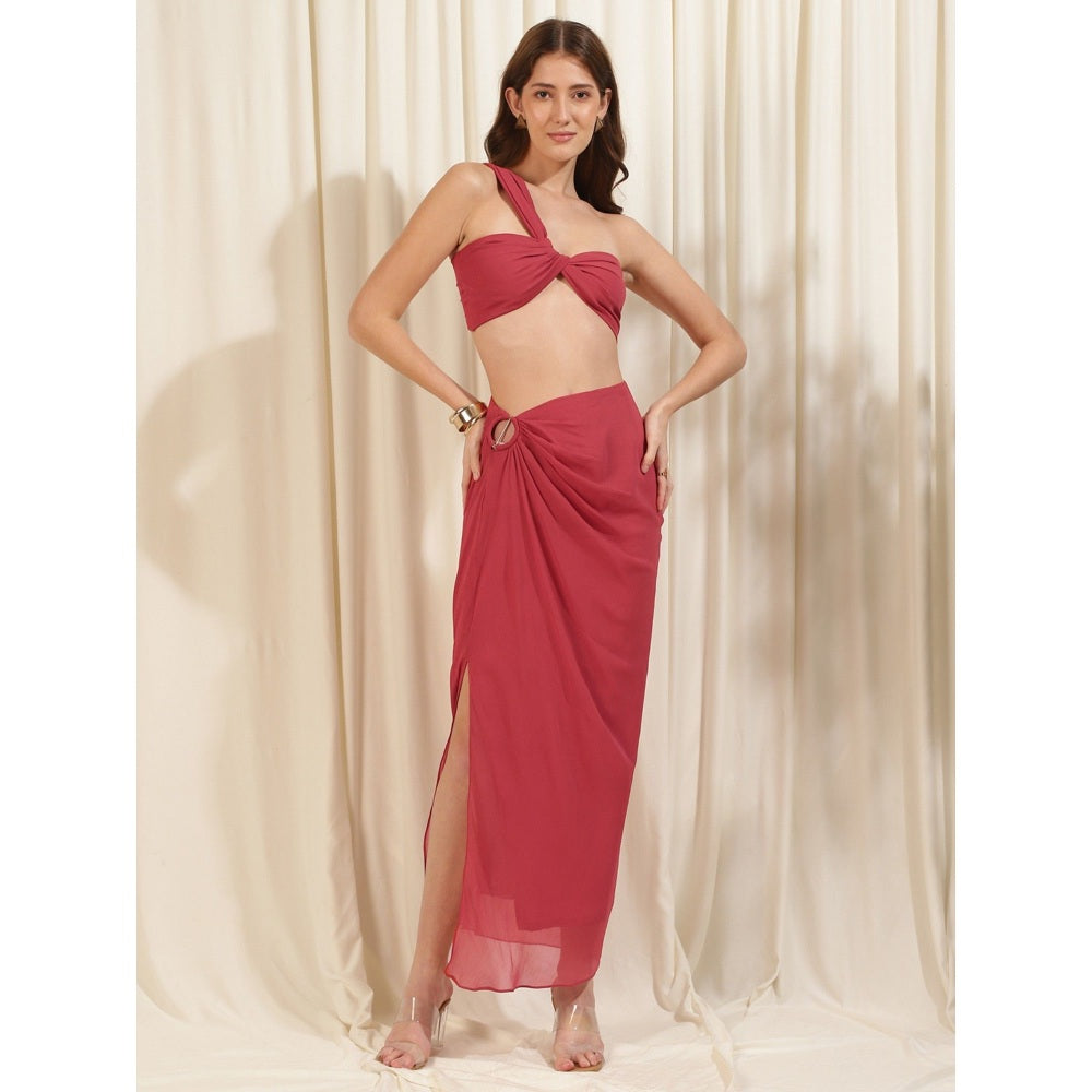 RIRASA Red Embellished/Sequined Co-Ord (Set of 3)