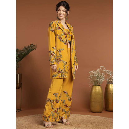 RIRASA Draven Crepe Mustard Bustier with Pants and Jacket (Set of 3)