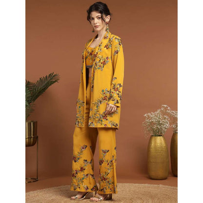 RIRASA Draven Crepe Mustard Bustier with Pants and Jacket (Set of 3)