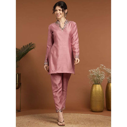 RIRASA Jayant Silk Pink Kurta with Pant (Set of 2)