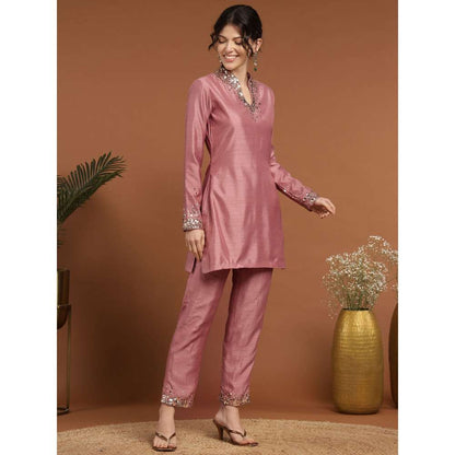 RIRASA Jayant Silk Pink Kurta with Pant (Set of 2)