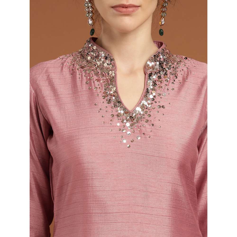 RIRASA Jayant Silk Pink Kurta with Pant (Set of 2)
