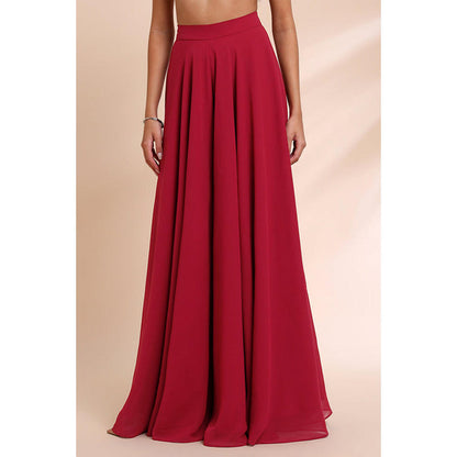 RIRASA Sucitra Red Kurta With Sharara And Dupatta