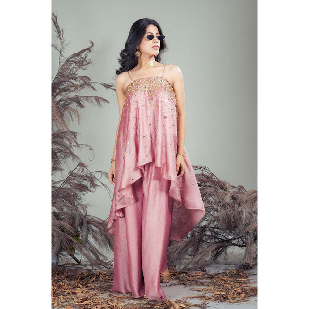 RIRASA Pushpa Pink Kurta And Sharara
