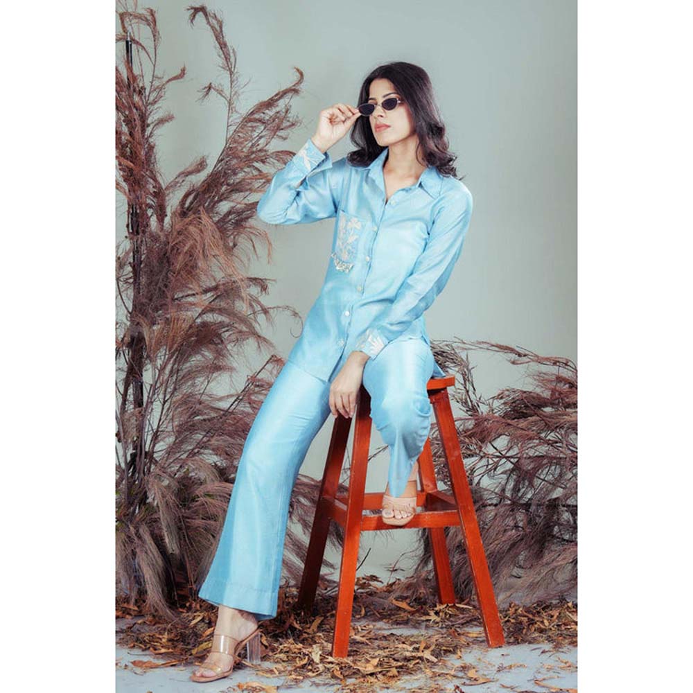 RIRASA Rasamayee Blue Co-Ord Set