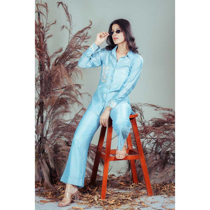 RIRASA Rasamayee Blue Co-Ord Set