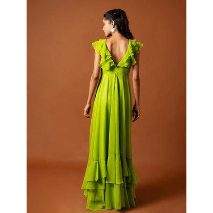 Ritambh by Rishi & Sachin Green Rosa Gown