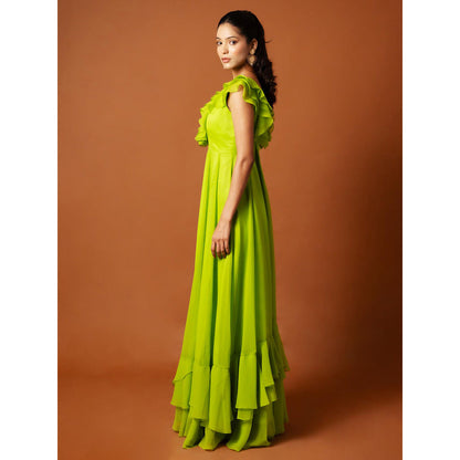 Ritambh by Rishi & Sachin Green Rosa Gown
