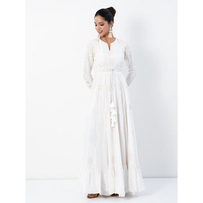 Ritambh by Rishi & Sachin Rosa Chandrika White Gown