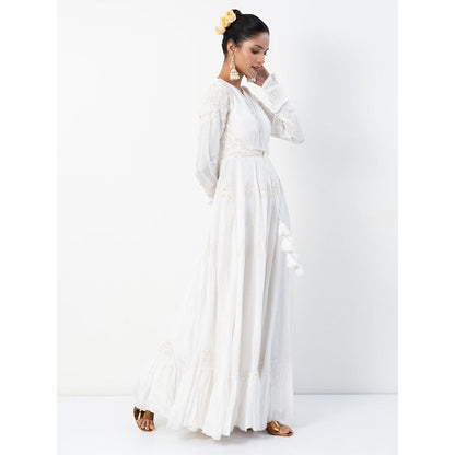 Ritambh by Rishi & Sachin Rosa Chandrika White Gown