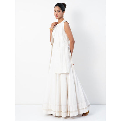 Ritambh by Rishi & Sachin Rosa Chandrika White Gown with Jacket