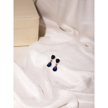 Ritu Singh Midnight Blue and Diamond Stone Earrings
