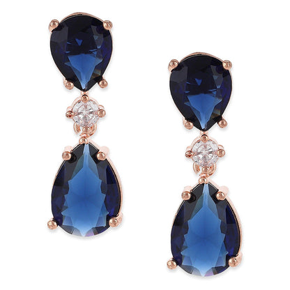 Ritu Singh Midnight Blue and Diamond Stone Earrings