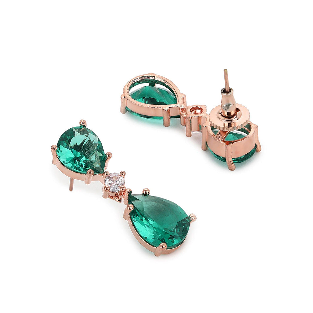 Ritu Singh Rama Green and Diamond Stone Earrings