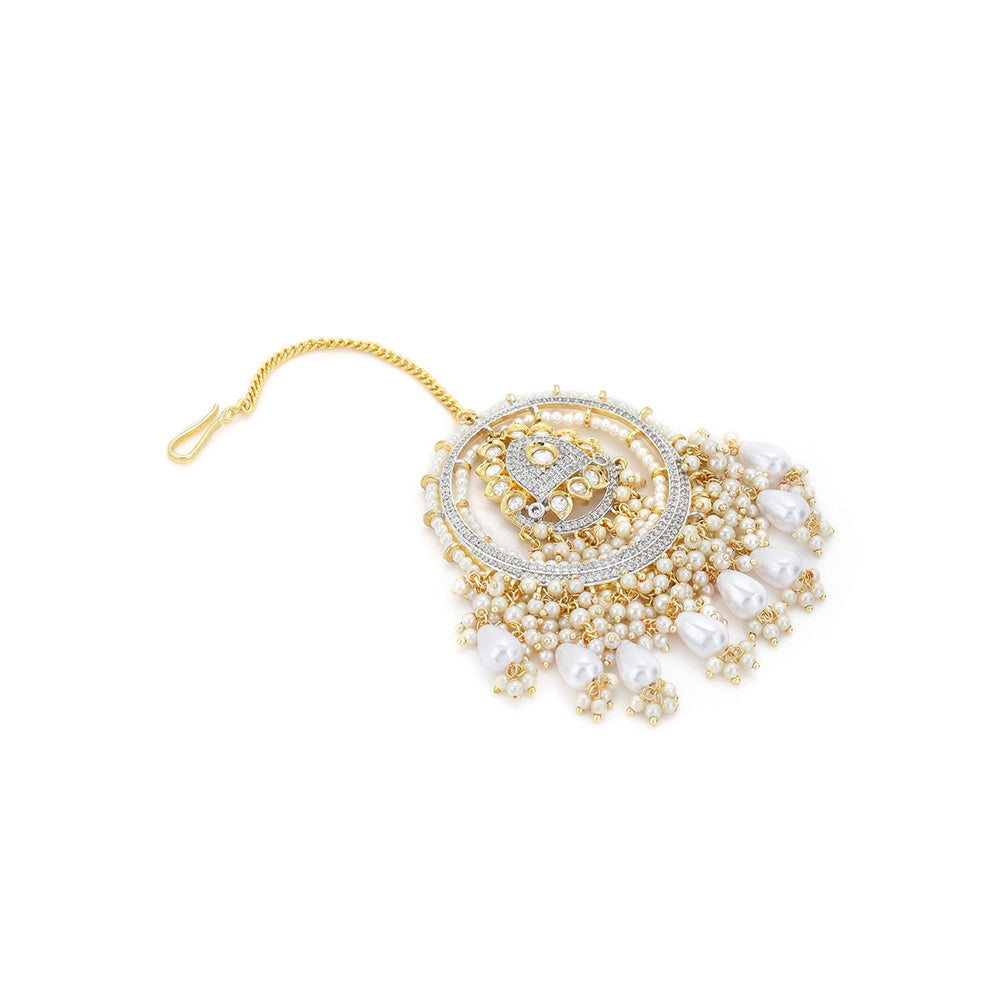 Ritu Singh Kundan Chand Maang Tikka with Pearls and Diamonds