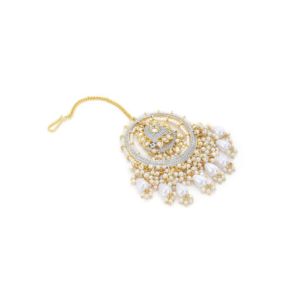 Ritu Singh Kundan Chand Maang Tikka with Pearls and Diamonds