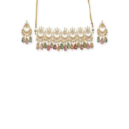 Ritu Singh Gold Plated Multi Kundan Studded Jewellery Set