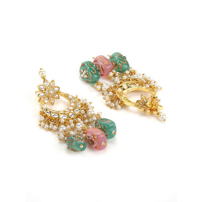 Ritu Singh Gold Plated Multi Kundan Studded Jewellery Set