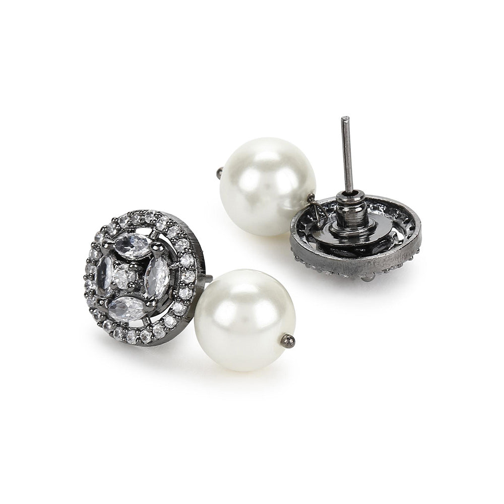 Ritu Singh White Contemporary Studs Earrings