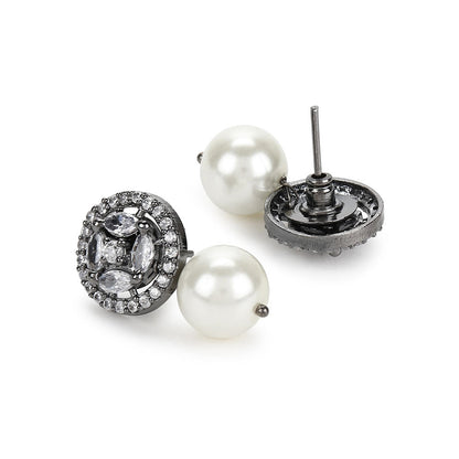 Ritu Singh White Contemporary Studs Earrings