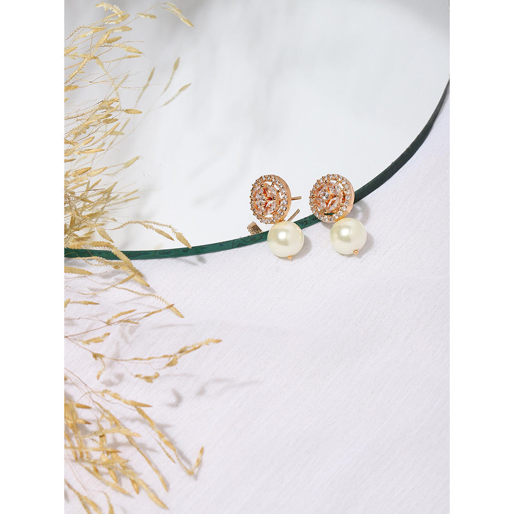 Ritu Singh White Contemporary Studs Earrings