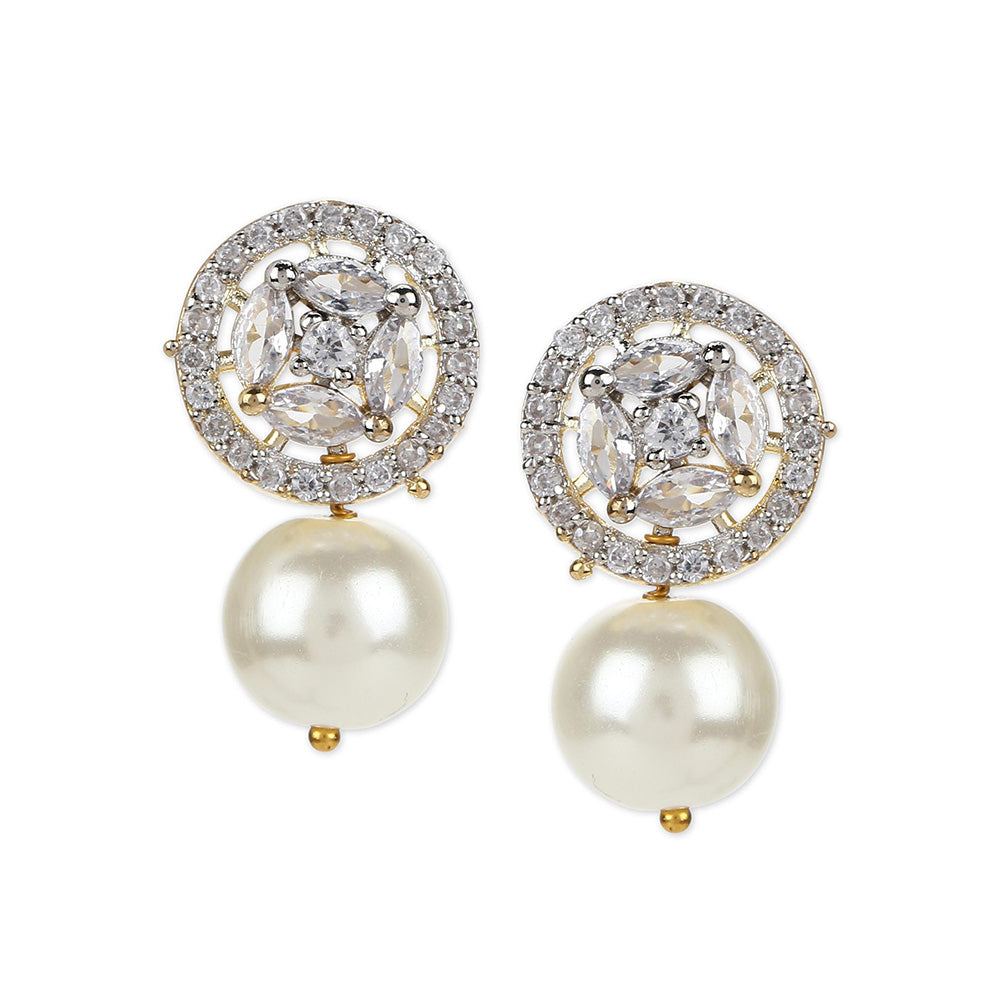 Ritu Singh White Contemporary Studs Earrings