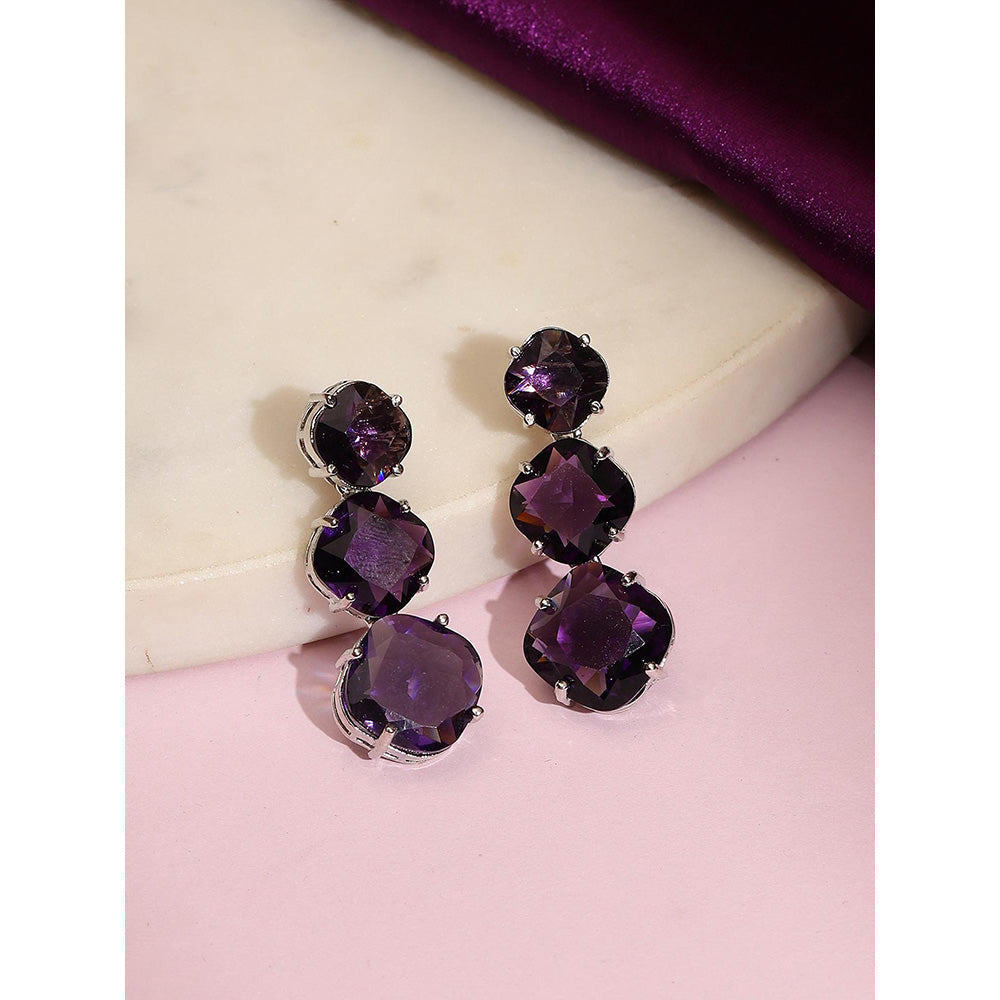Ritu Singh Purple Drop Earrings