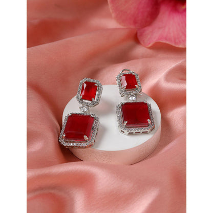 Ritu Singh Doublet Red Drop Earrings