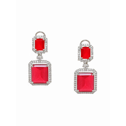 Ritu Singh Doublet Red Drop Earrings