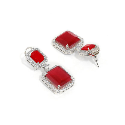 Ritu Singh Doublet Red Drop Earrings