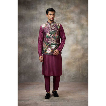 Rivaar by Rocky Star Purple Signature Kurta with Pant and Nehru Jacket (Set of 3)