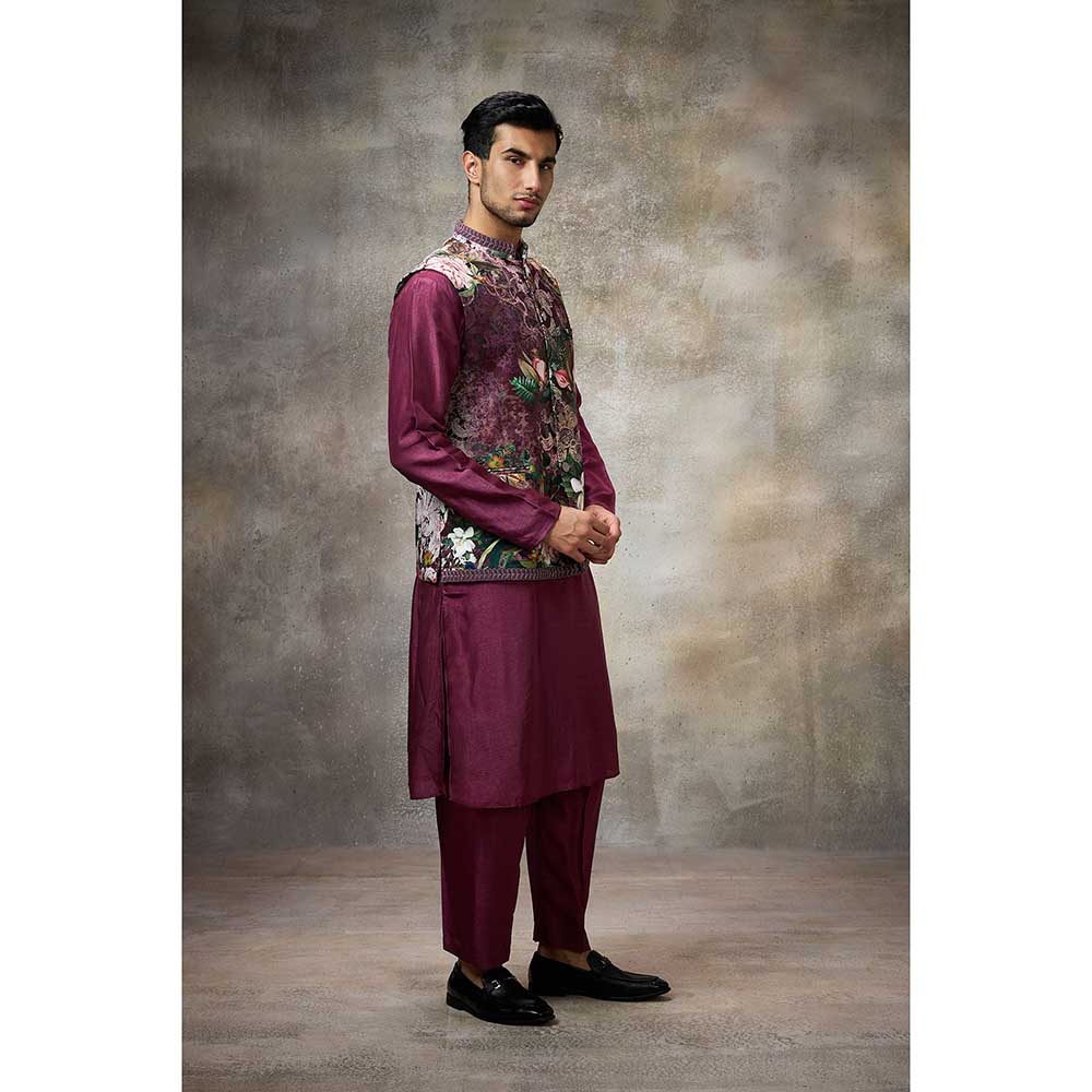 Rivaar by Rocky Star Purple Signature Kurta with Pant and Nehru Jacket (Set of 3)