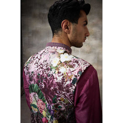 Rivaar by Rocky Star Purple Signature Kurta with Pant and Nehru Jacket (Set of 3)