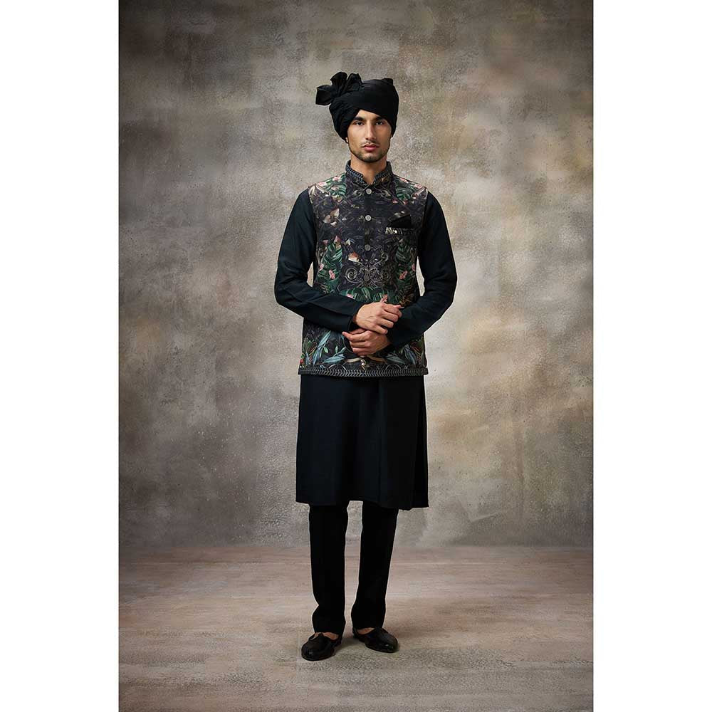 Rivaar by Rocky Star Green Signature Kurta with Pant and Nehru Jacket (Set of 3)