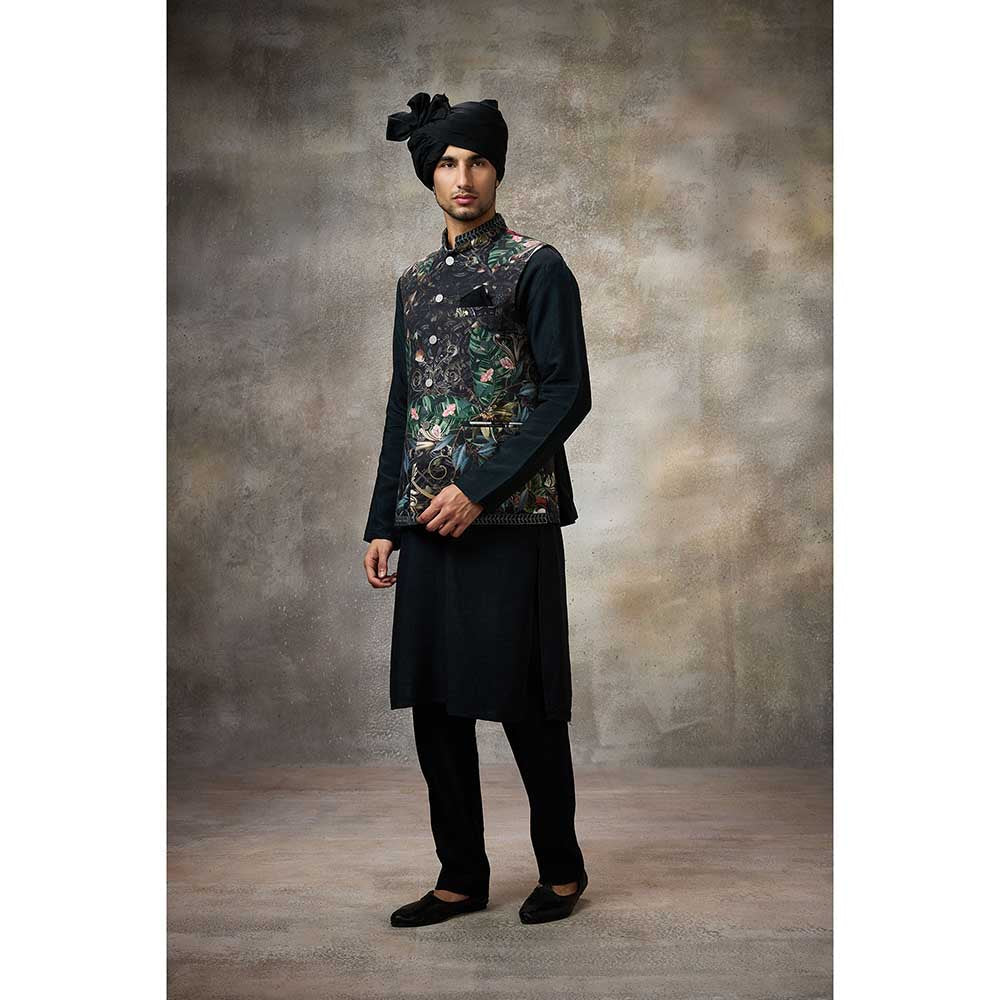 Rivaar by Rocky Star Green Signature Kurta with Pant and Nehru Jacket (Set of 3)
