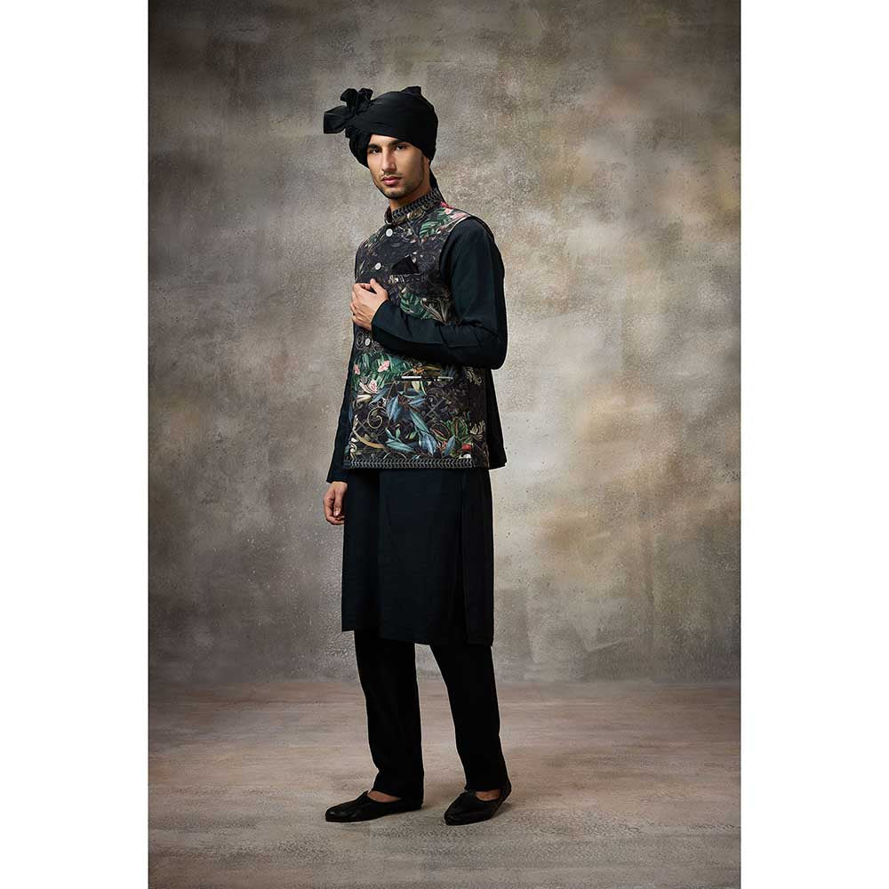 Rivaar by Rocky Star Green Signature Kurta with Pant and Nehru Jacket (Set of 3)