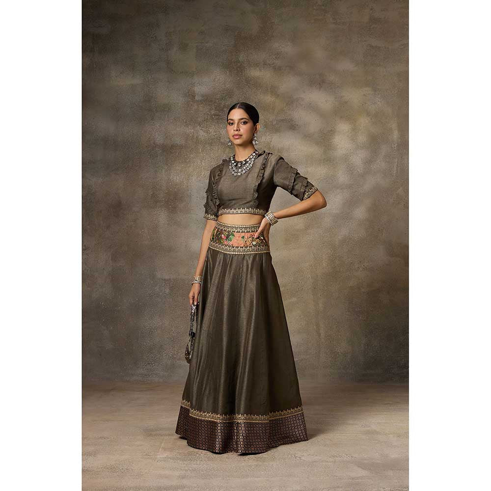 Rivaar by Rocky Star Grey Blouse with Lehenga (Set of 2)
