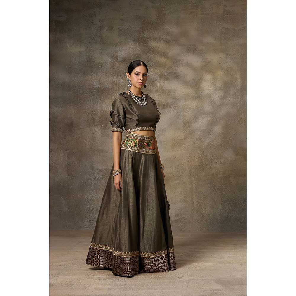 Rivaar by Rocky Star Grey Blouse with Lehenga (Set of 2)