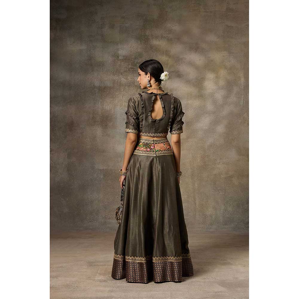 Rivaar by Rocky Star Grey Blouse with Lehenga (Set of 2)