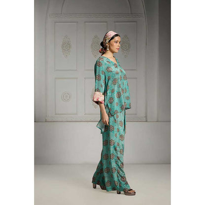 Rivaar by Rocky Star Blue Butti Printed Co-Ord (Set of 2)