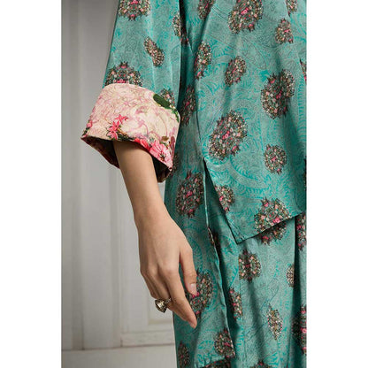 Rivaar by Rocky Star Blue Butti Printed Co-Ord (Set of 2)