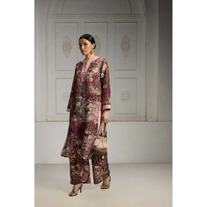 Rivaar by Rocky Star Maroon Floral Printed Co-Ord (Set of 2)