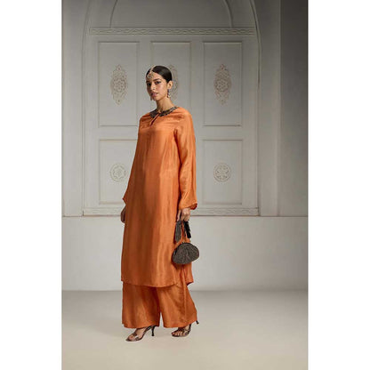 Rivaar by Rocky Star Orange Solid Co-Ord (Set of 2)